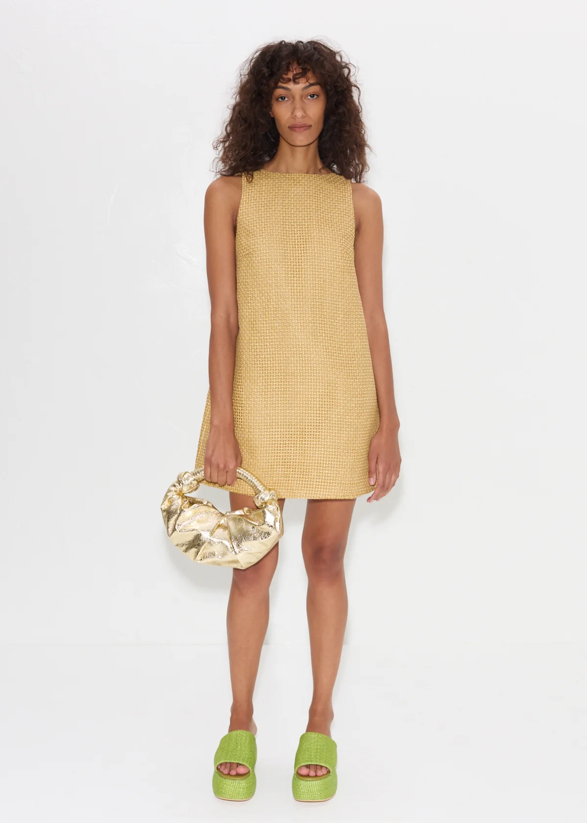 raffia mini dress AMUR Meah Raffia Mini Dress