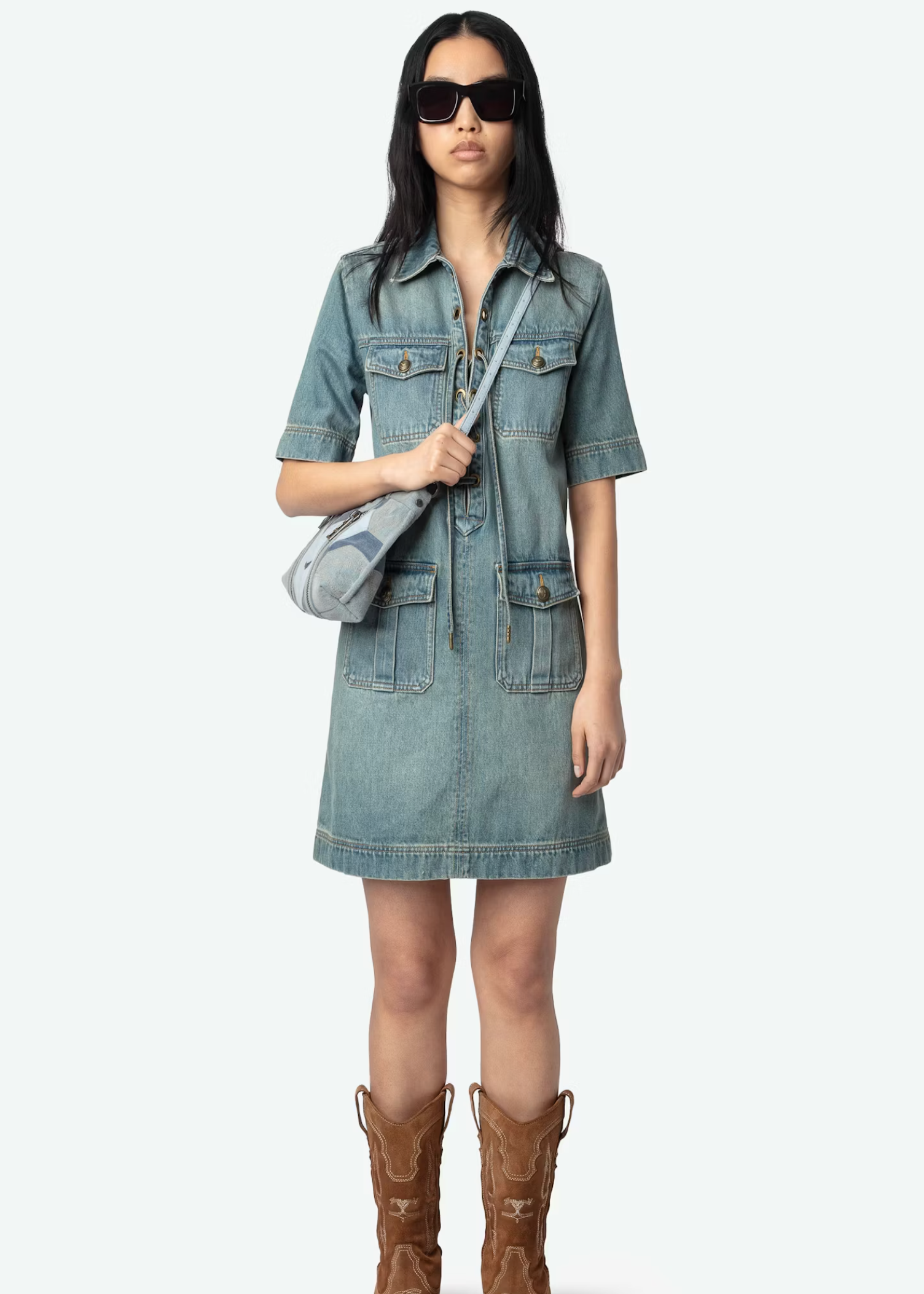 RECORD DENIM DRESS  M.