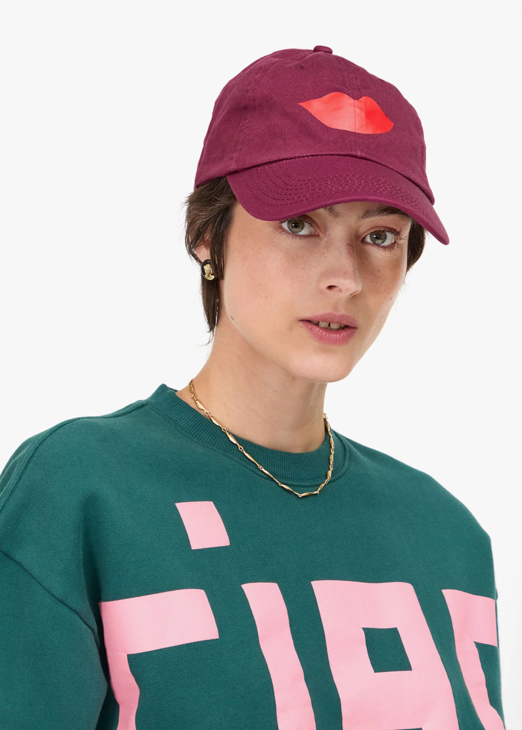 BASEBALL HAT LIPS OXBLOOD