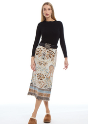 CAMILLE KNIT FRINGE SKIRT