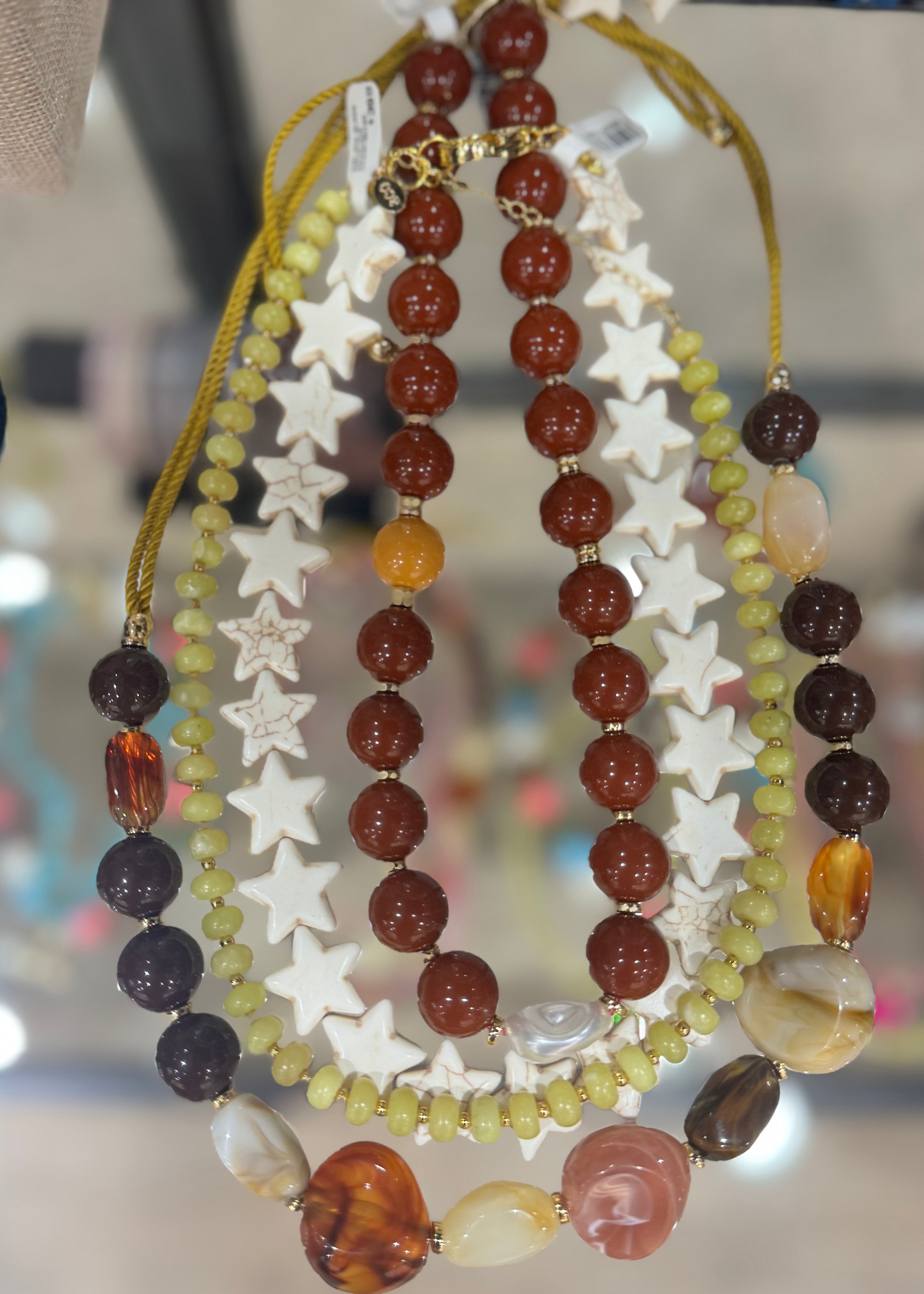 SMI SEA GLASS NECKLACE CHARTREUSE