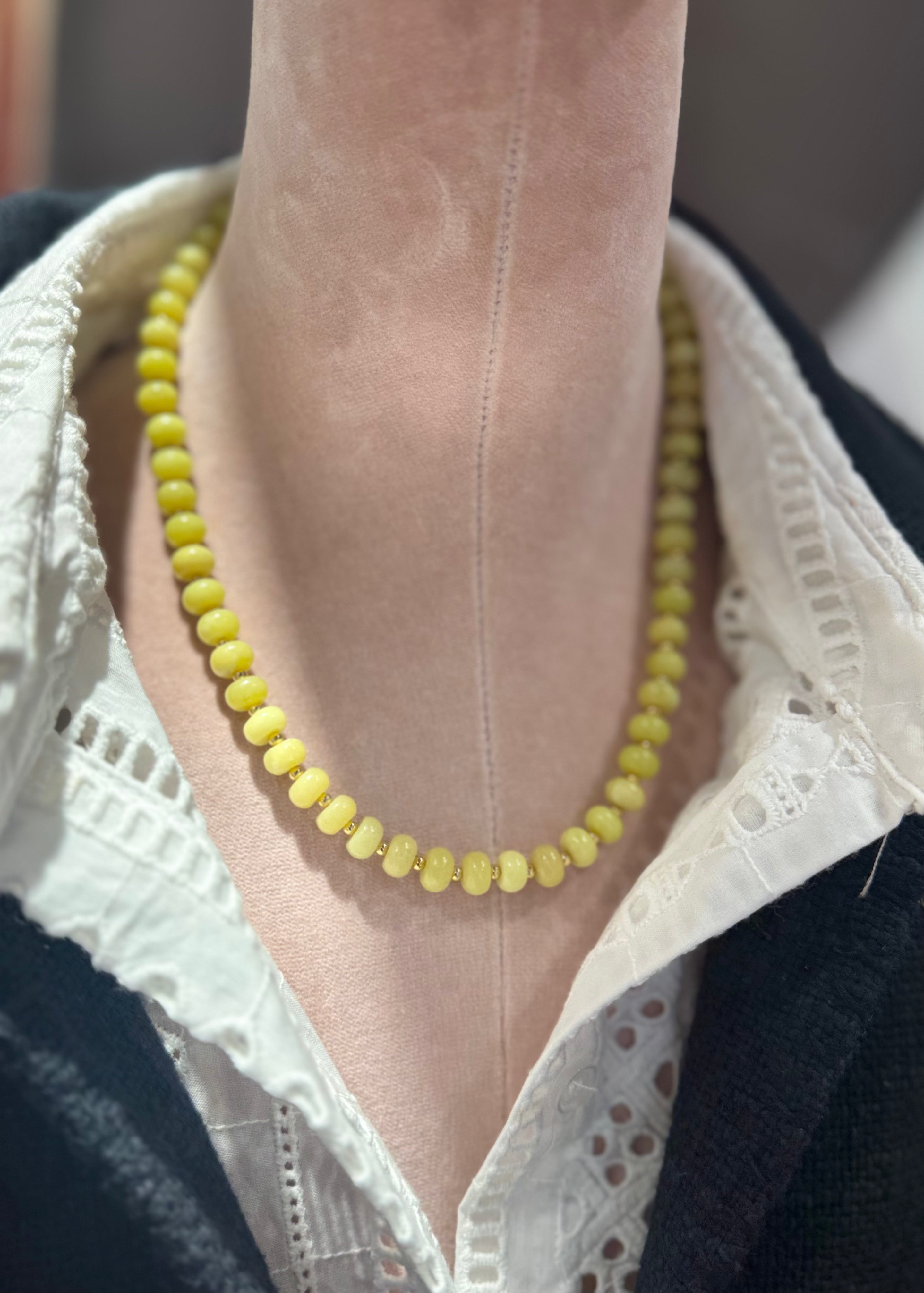 SMI SEA GLASS NECKLACE CHARTREUSE