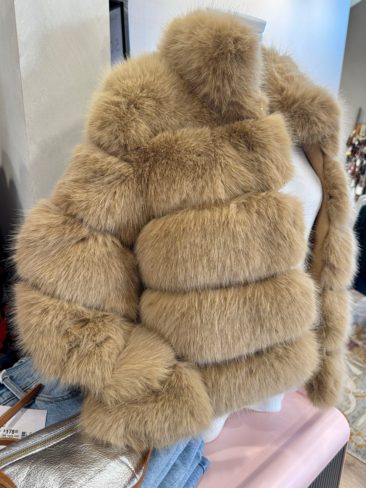 FAUX FUR CARDIGAN