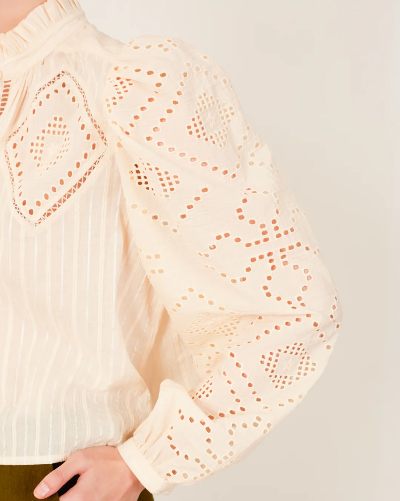 ANNABEL PEARL EYELET SHIRT