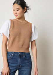 MIXED MEDIA PULLOVER SWEATER