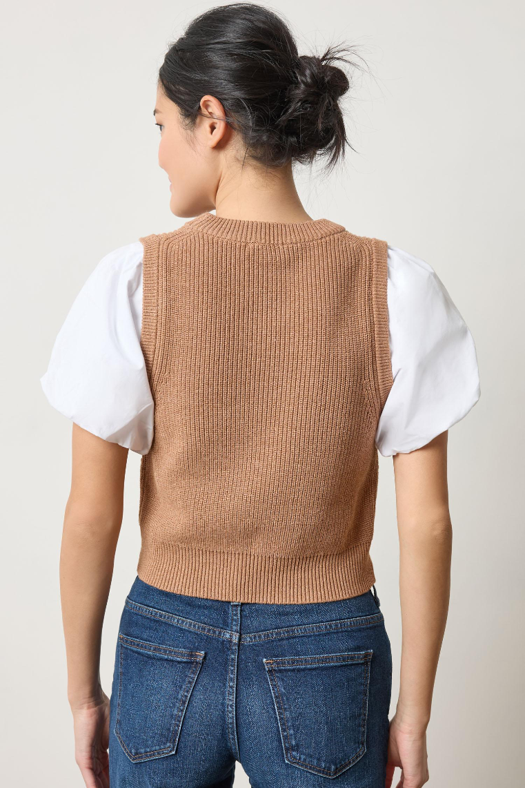 MIXED MEDIA PULLOVER SWEATER
