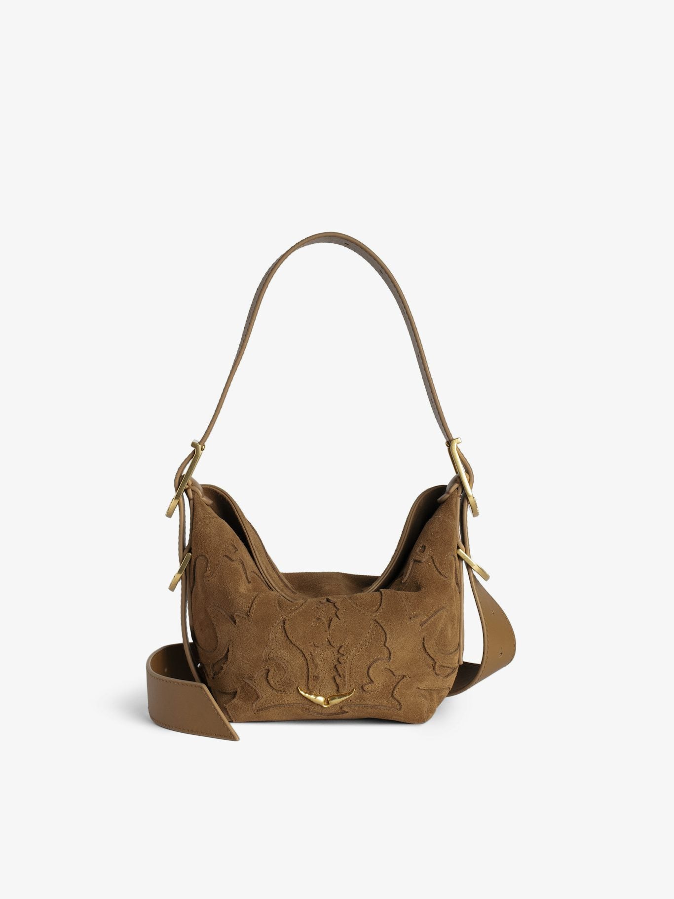 BABY JANE WESTERN SUEDE COGNAC