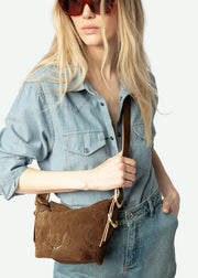 BABY JANE WESTERN SUEDE COGNAC