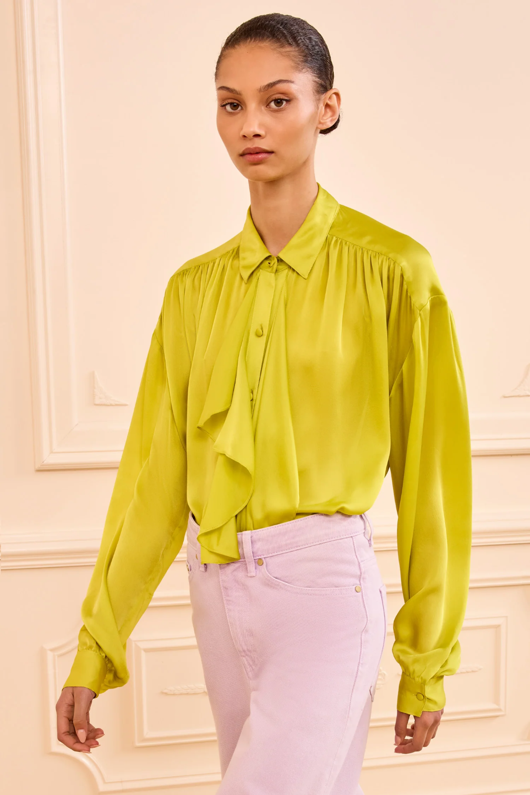 GESTURE L/S SILK BLOUSE