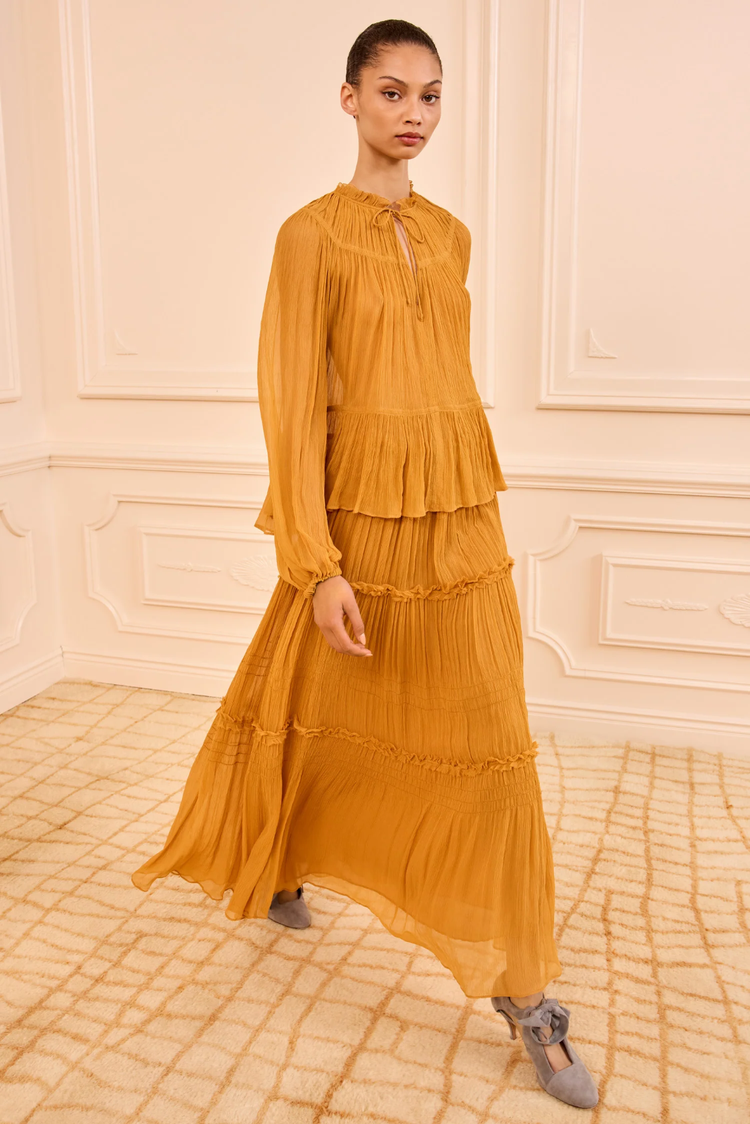 LEANDRA L/S SILK BLOUSE