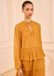 LEANDRA L/S SILK BLOUSE