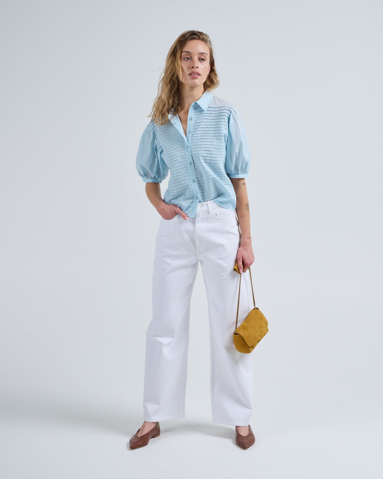 CORDELIA S/S BUTTON UP TOP