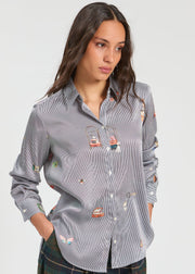 GABY PINSTRIPE BLOUSE