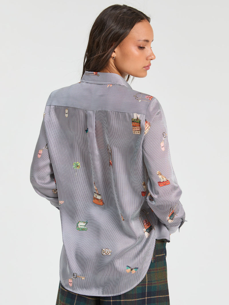 GABY PINSTRIPE BLOUSE