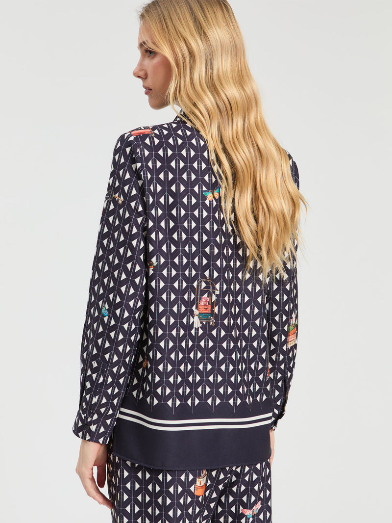 GEOMETRIC TEA HOTEL BLOUSE