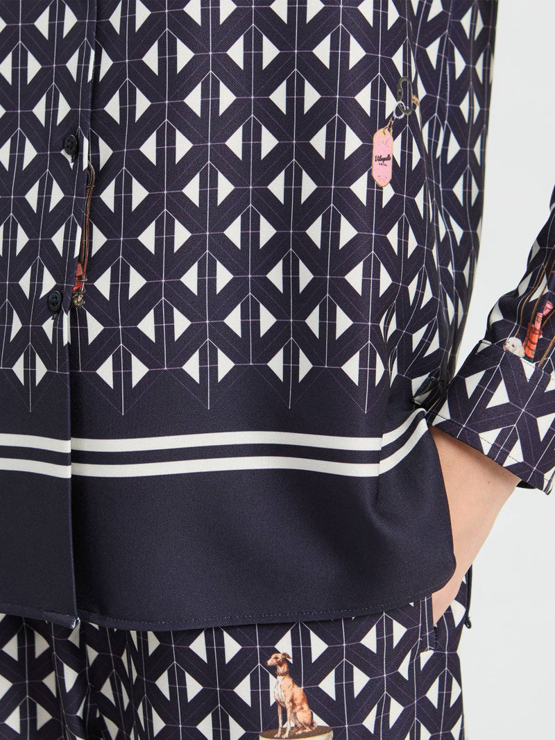 GEOMETRIC TEA HOTEL BLOUSE