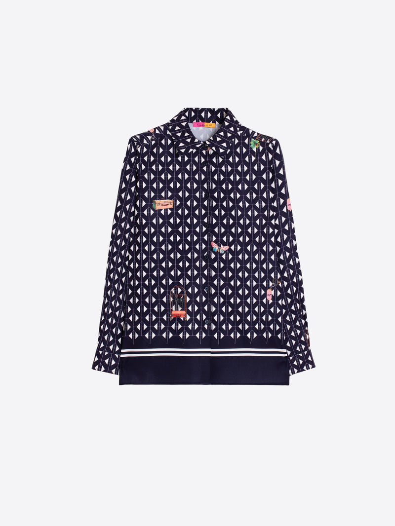 GEOMETRIC TEA HOTEL BLOUSE