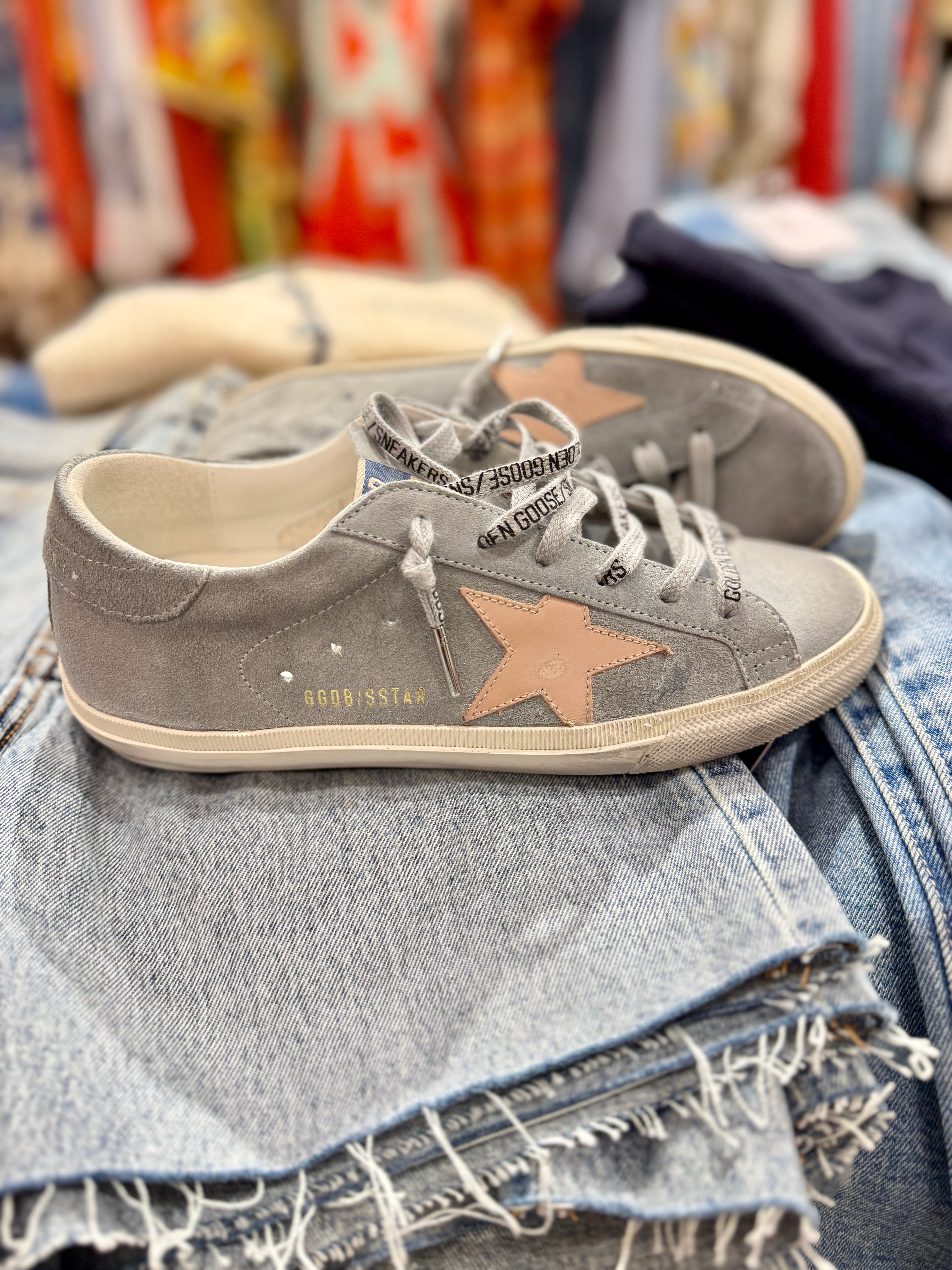 SUEDE WITH PINK STAR