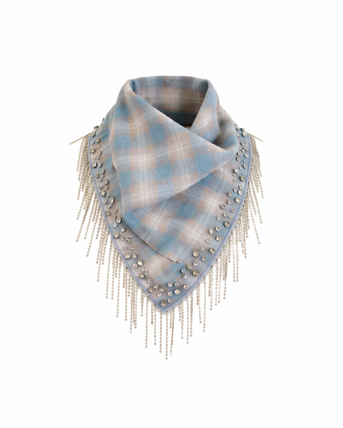 PLAID FLANNEL EMBELLISHED SCARF STILLWATER