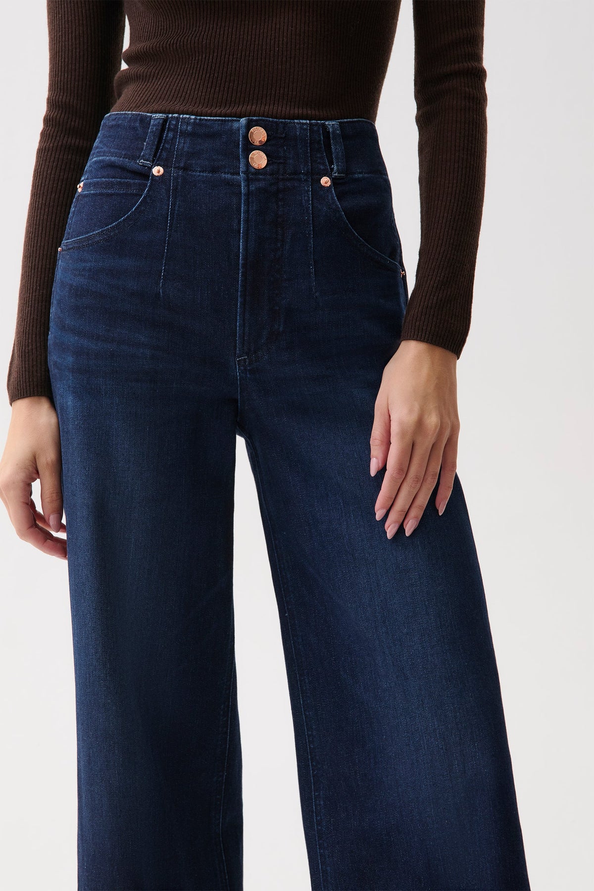 LANA DBL BUTTON HI RISE ULTRA WIDE LEG