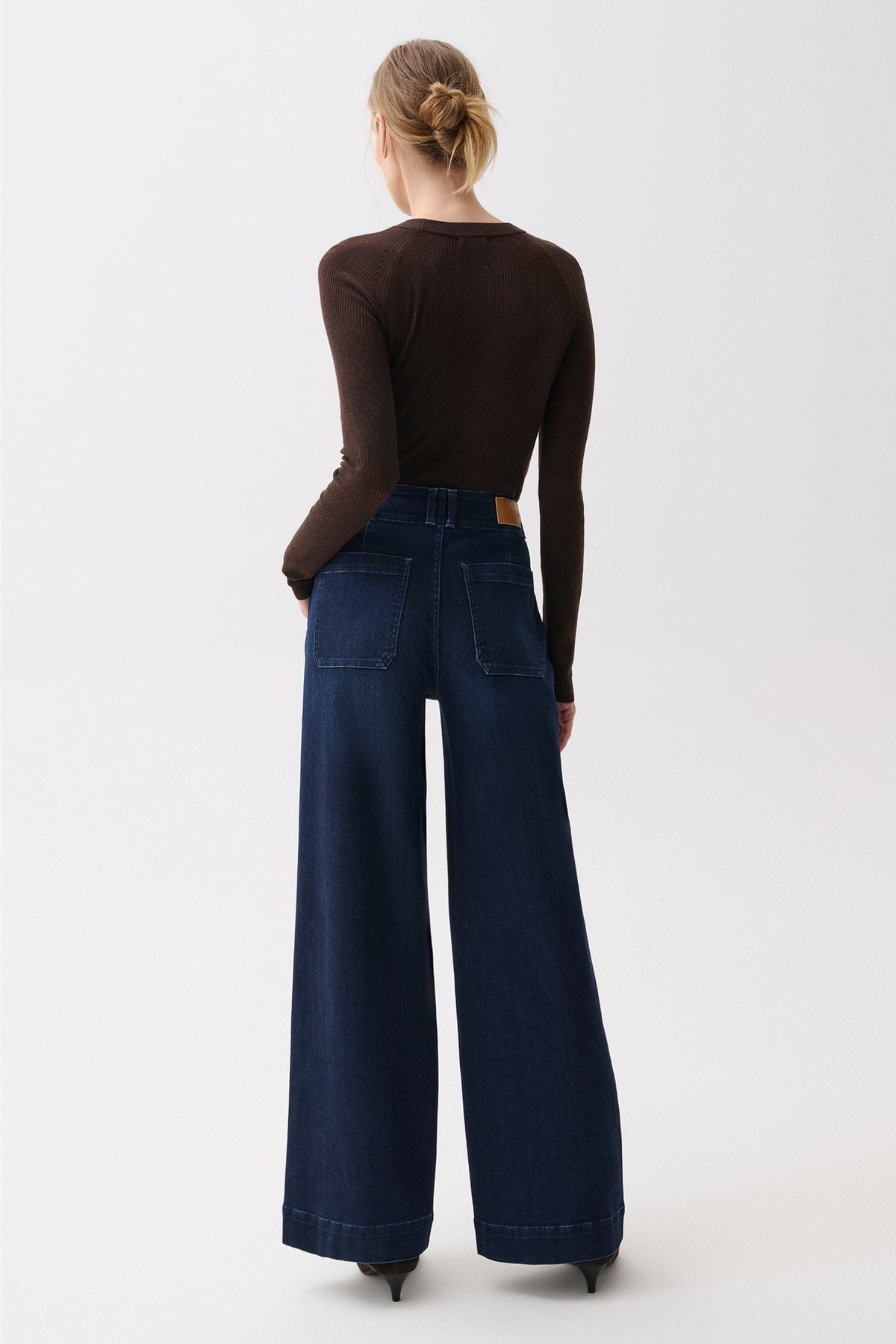 LANA DBL BUTTON HI RISE ULTRA WIDE LEG