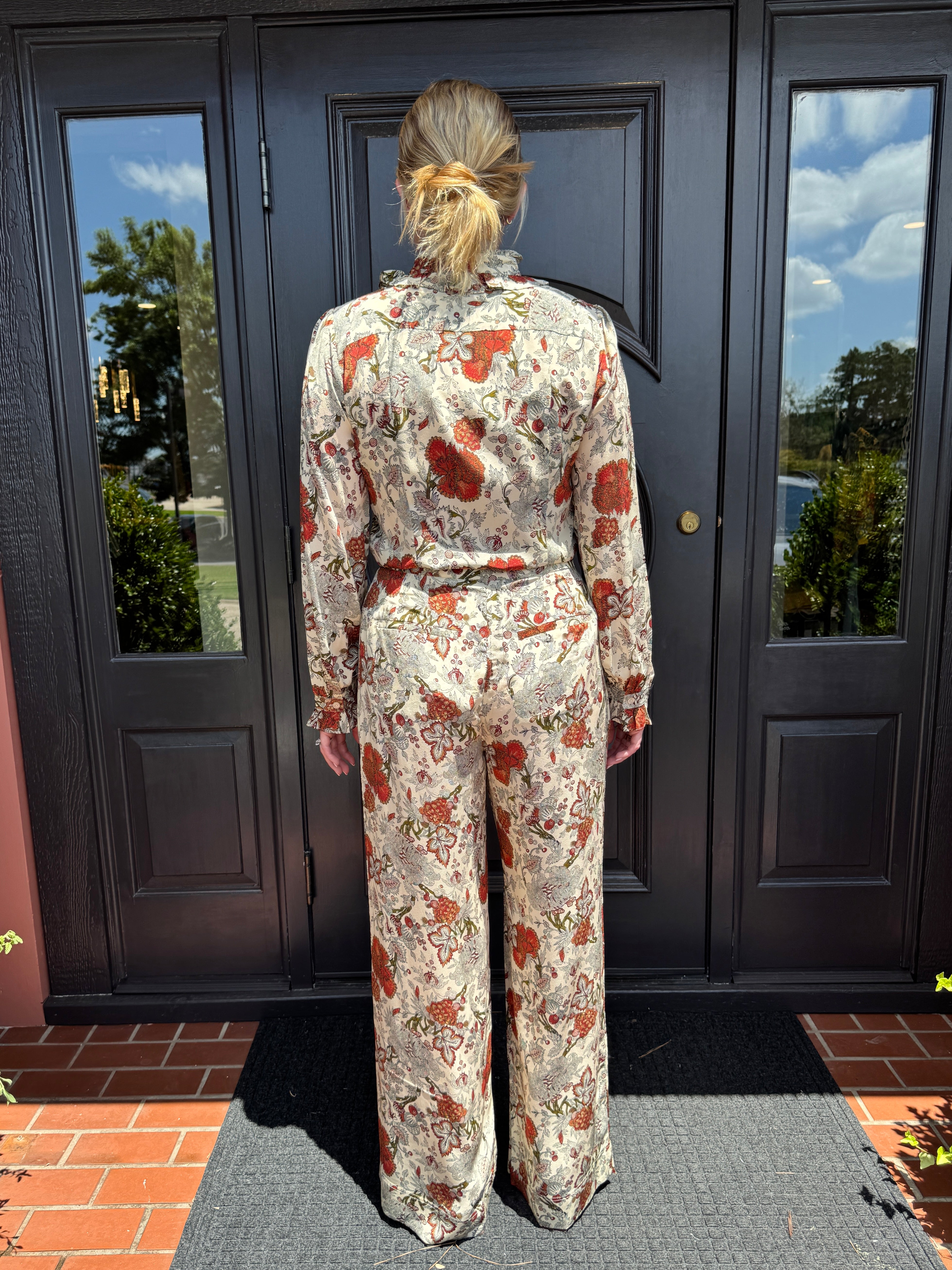 AVIVA SILK HIGH WAIST WIDE LEG PANT