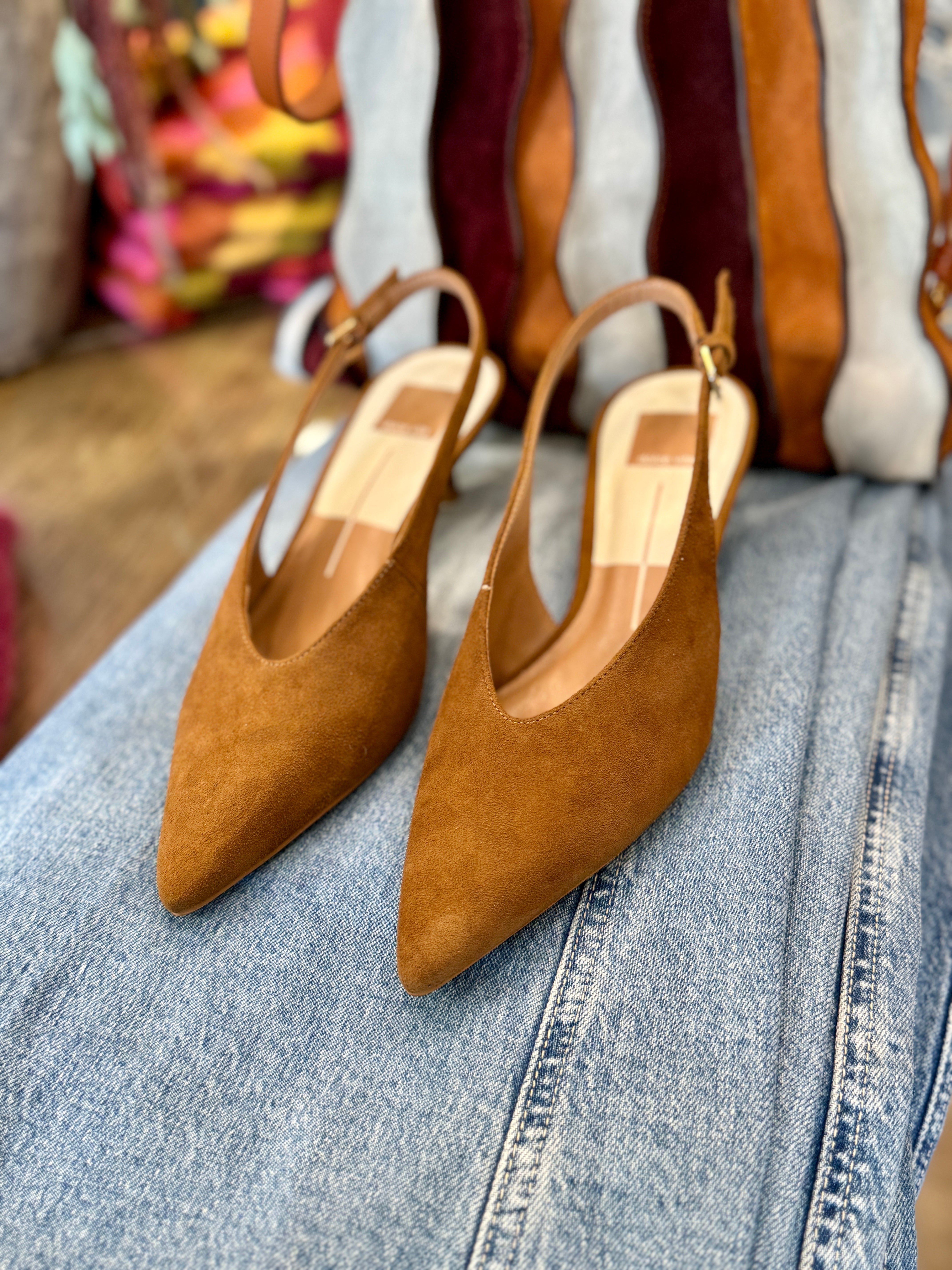 ALENNA POINTED TOE SUEDE SLINGBACK