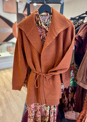 NOTCH COLLAR OPEN CARDIGAN