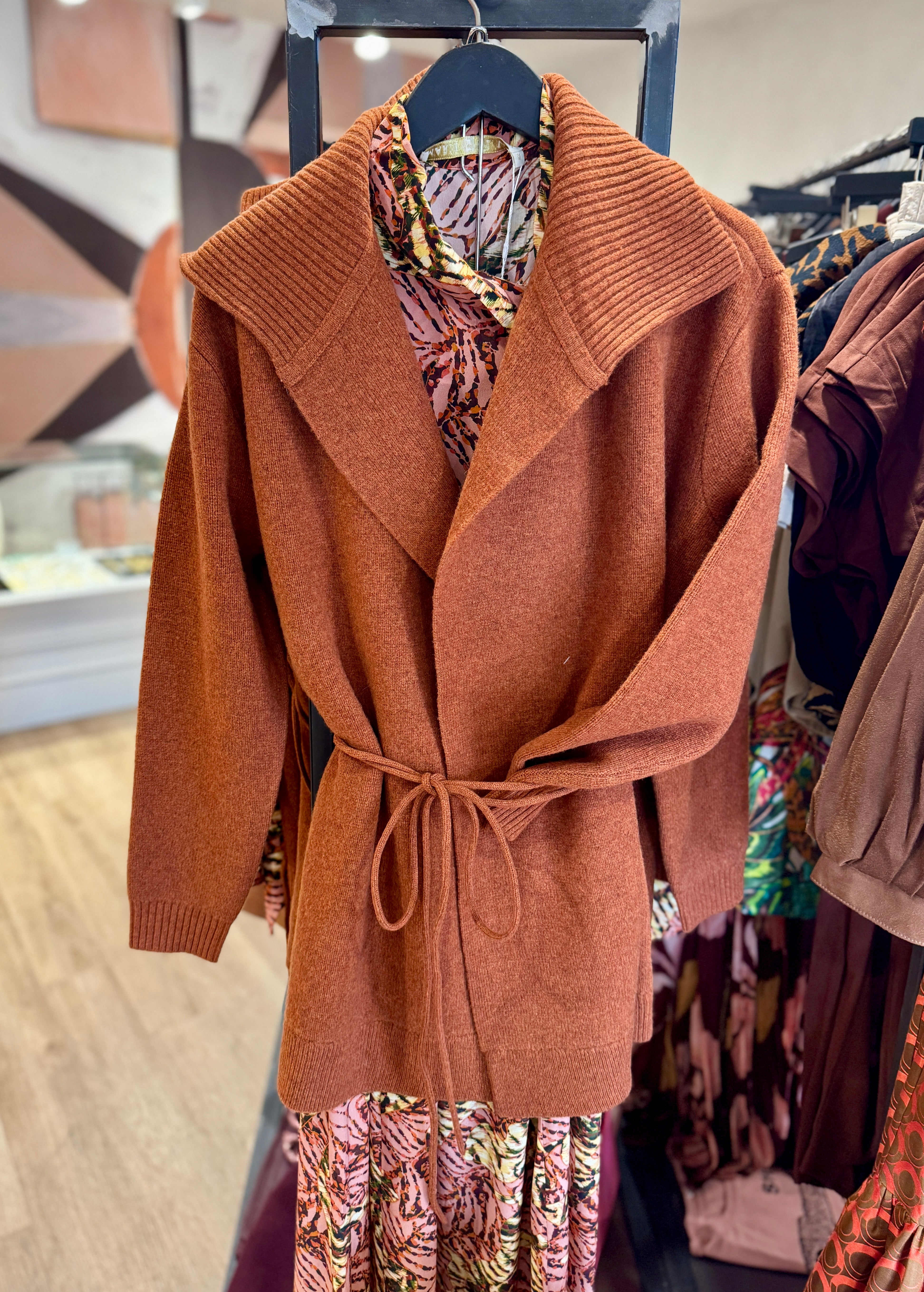 NOTCH COLLAR OPEN CARDIGAN