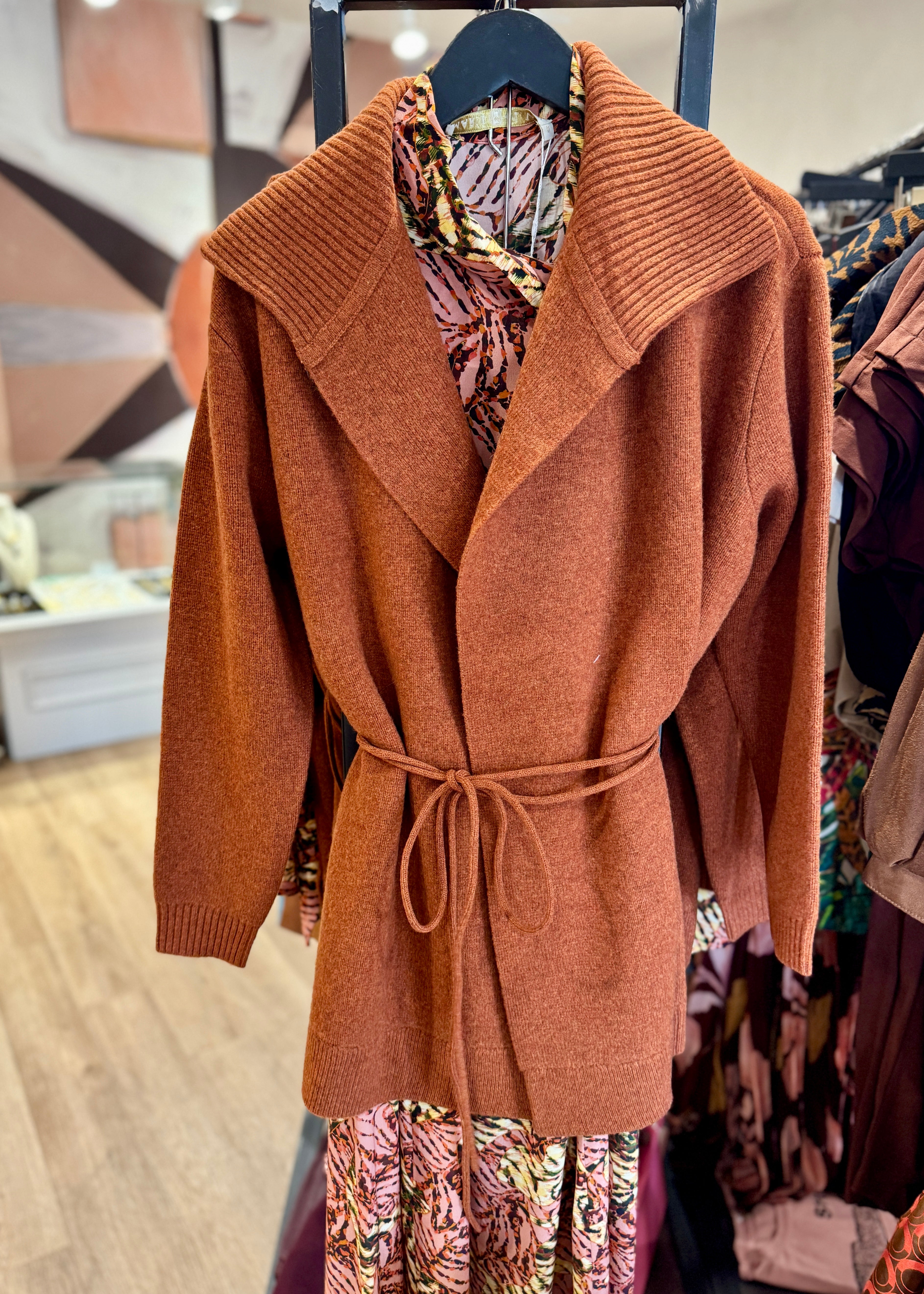 NOTCH COLLAR OPEN CARDIGAN