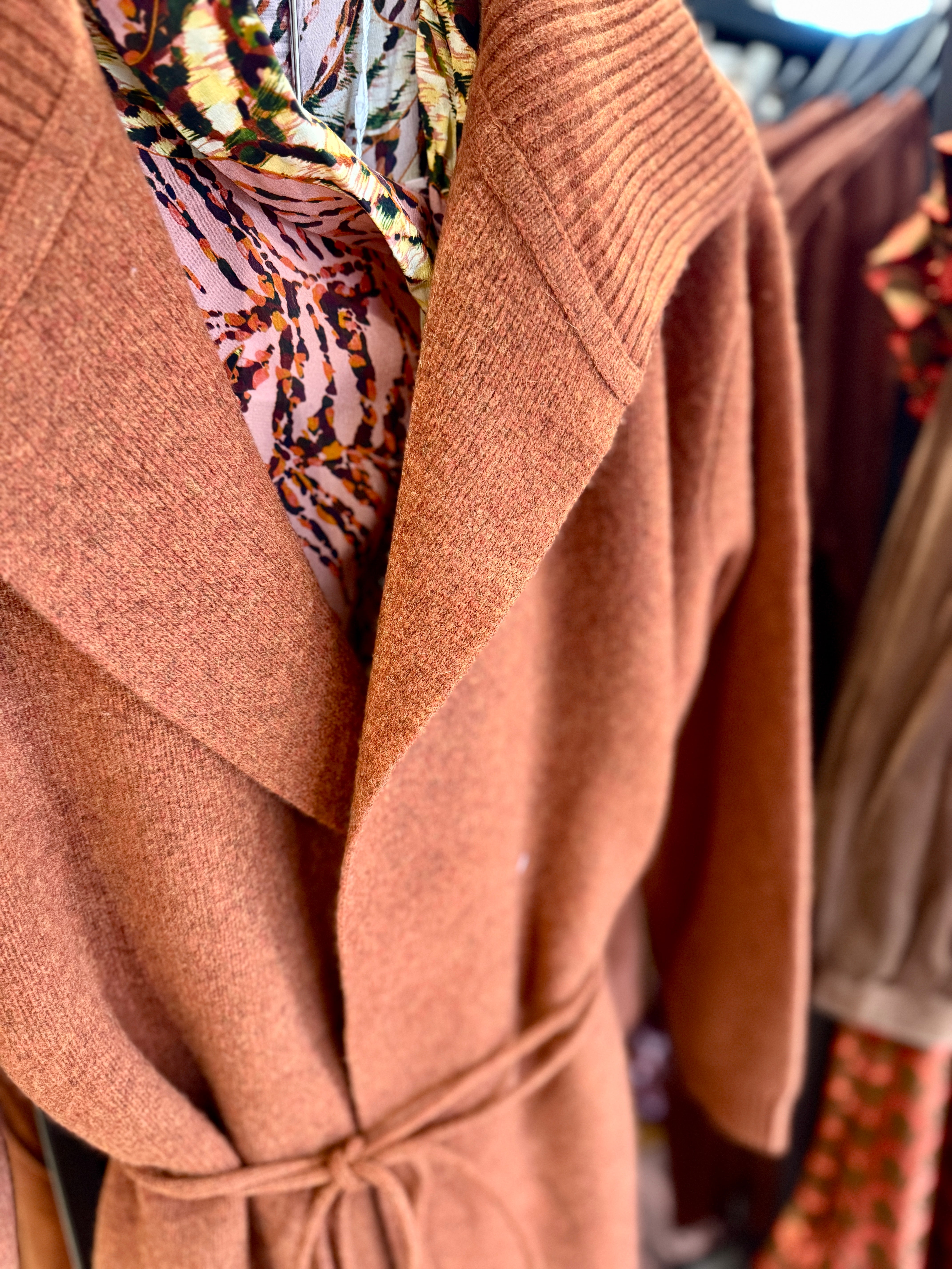 NOTCH COLLAR OPEN CARDIGAN