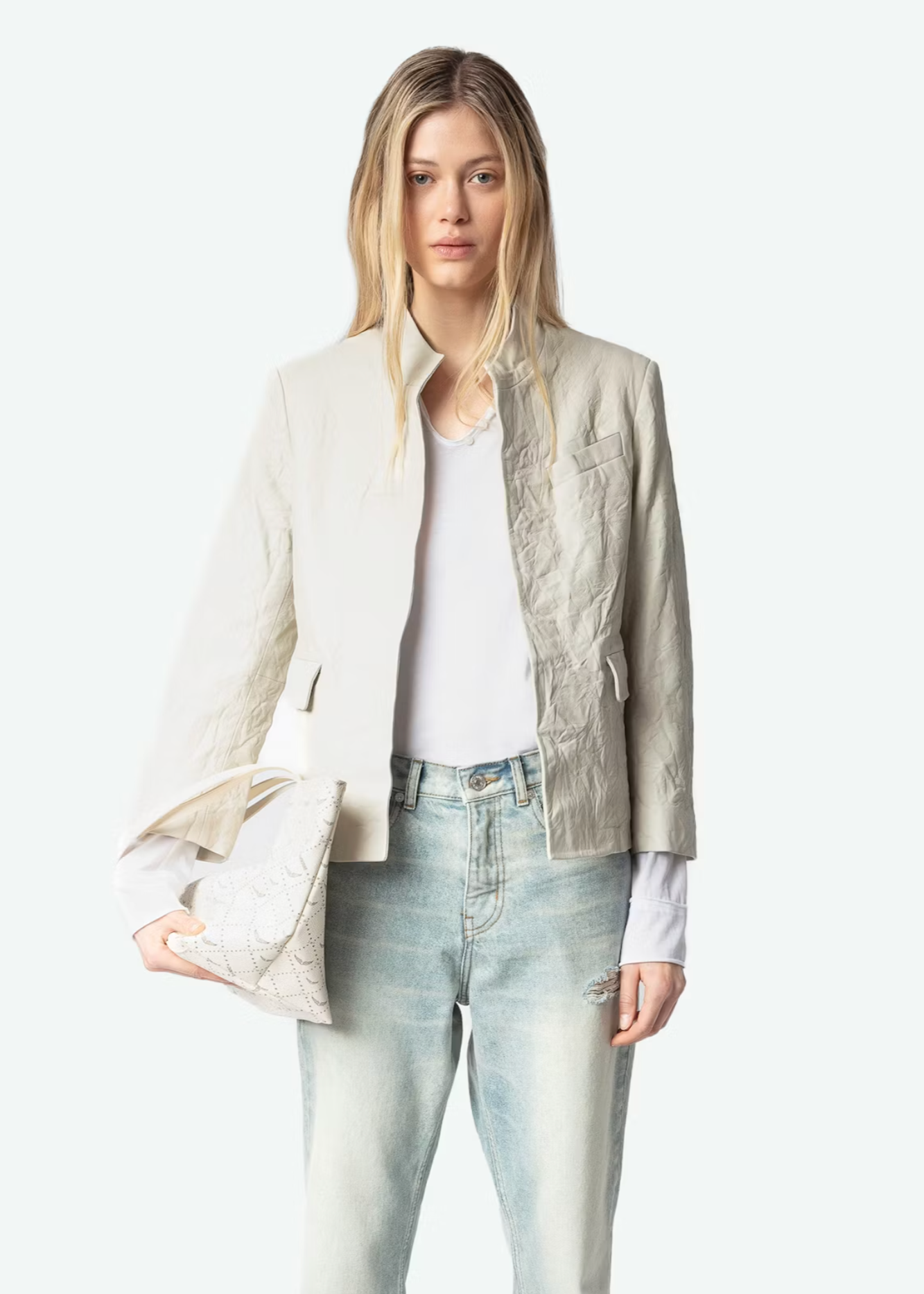 VERYN CUIR FROISSE BLAZER