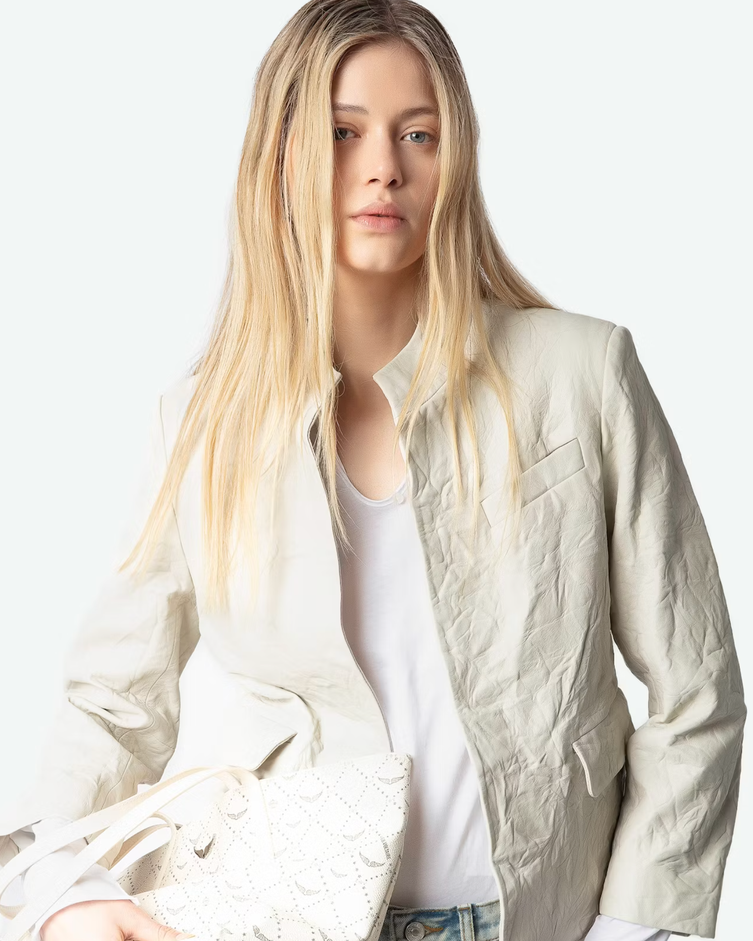 VERYN CUIR FROISSE BLAZER