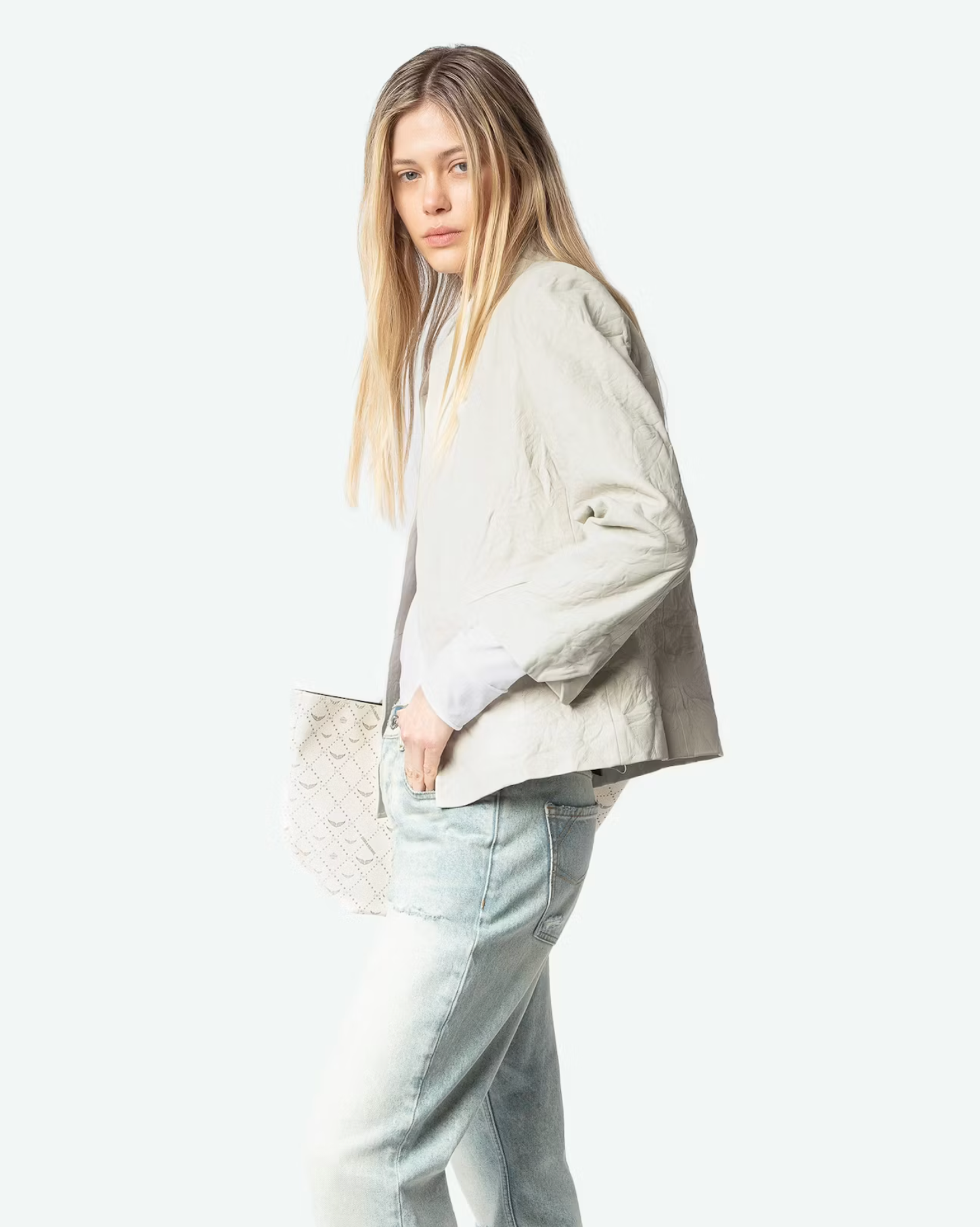 VERYN CUIR FROISSE BLAZER