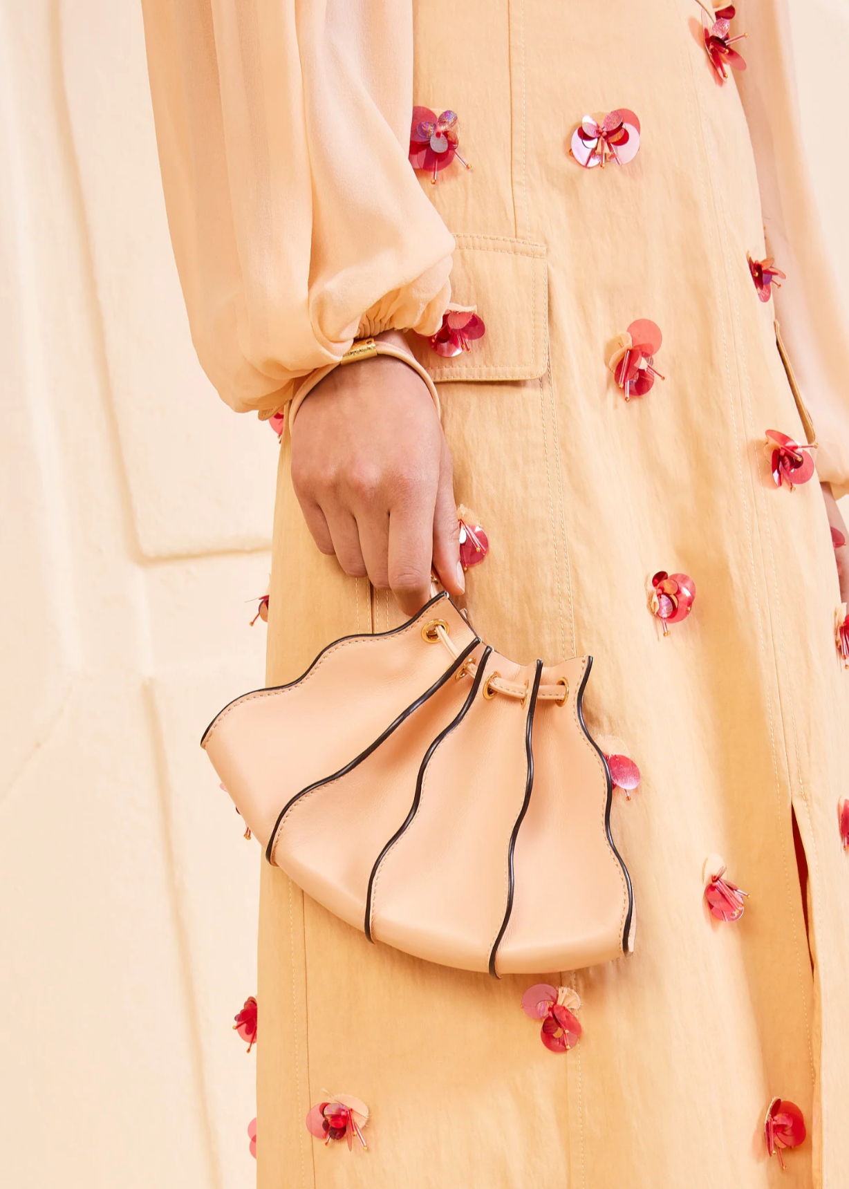 ADRIA PLEATED WAVE WRISTLET ROSETTE