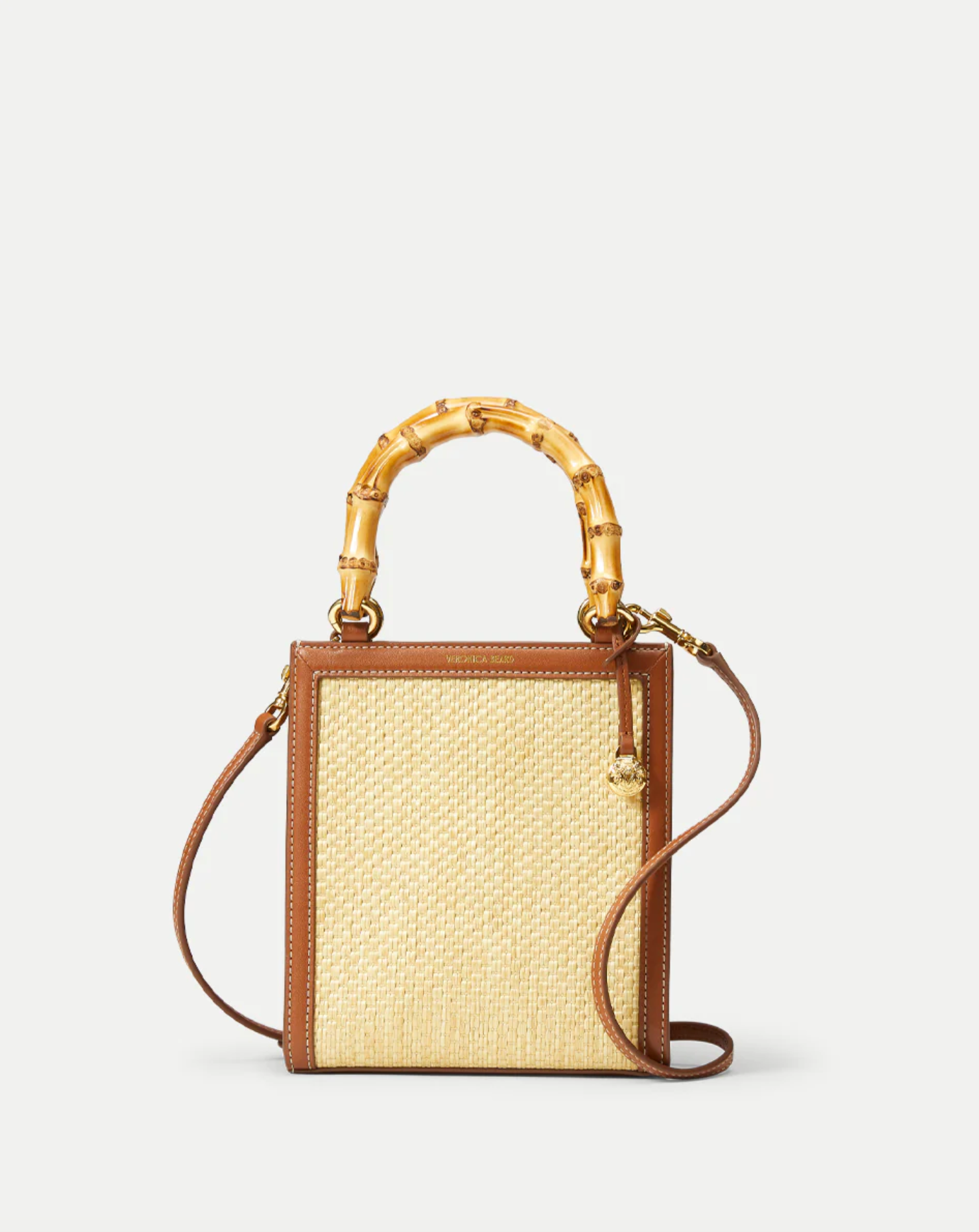 SMALL RAFFIA BAMBOO SHOPPER