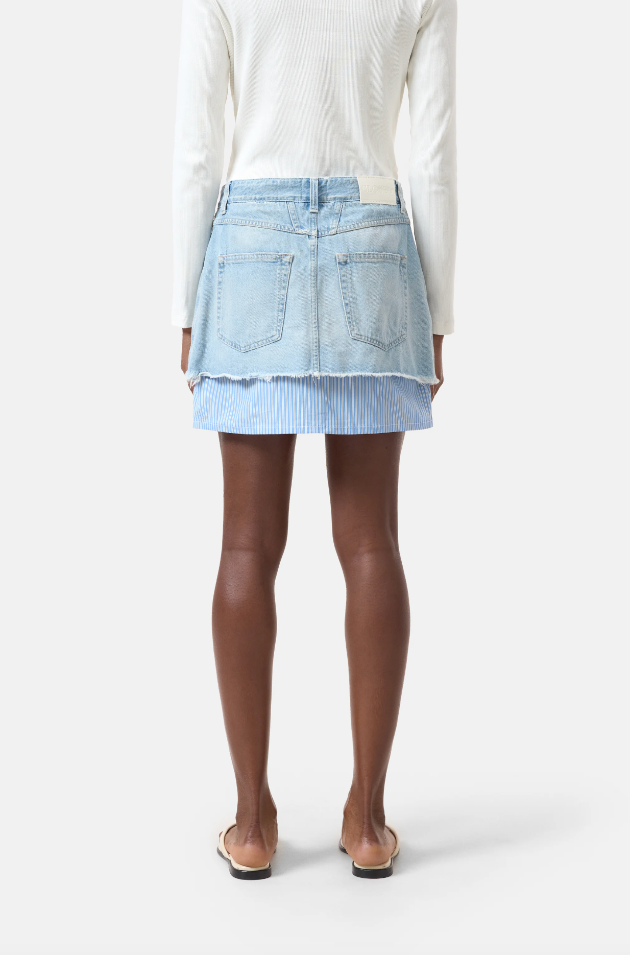 DENIM POPLIN SKIRT