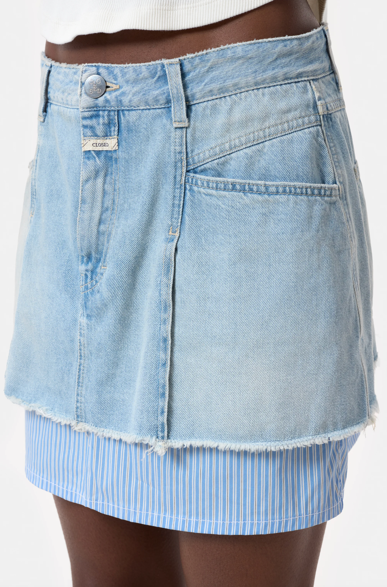 DENIM POPLIN SKIRT