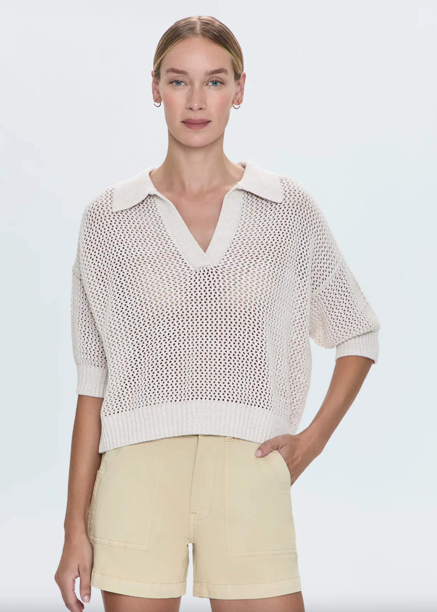EMMA OPEN KNIT POLO