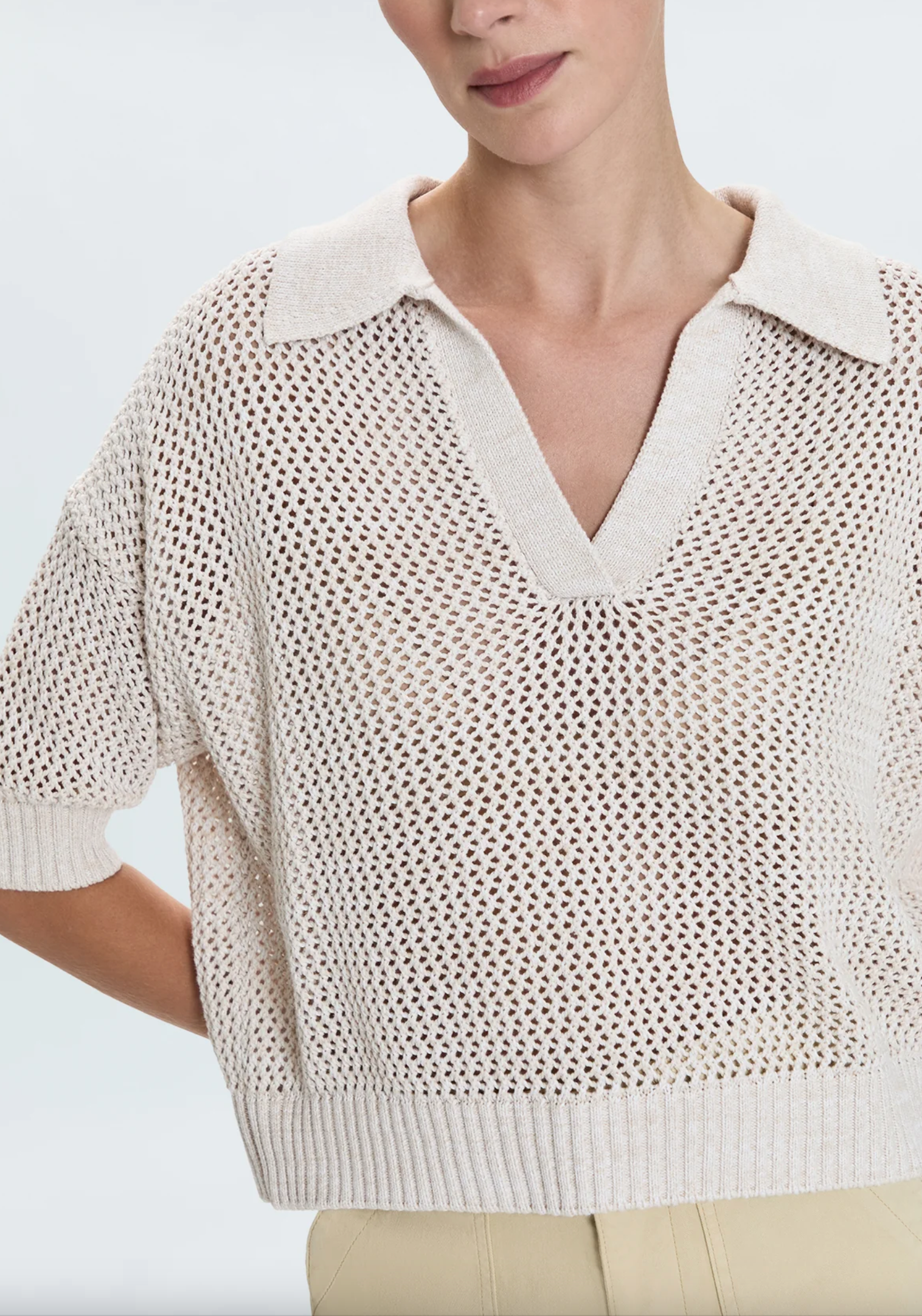 EMMA OPEN KNIT POLO