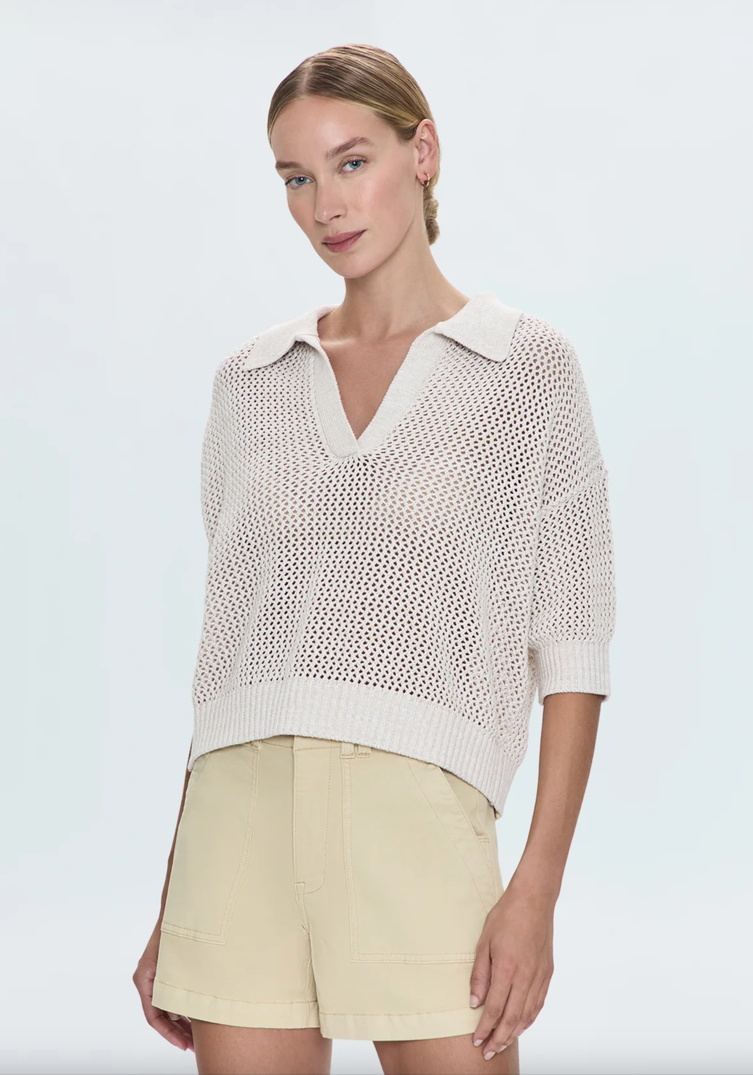 EMMA OPEN KNIT POLO