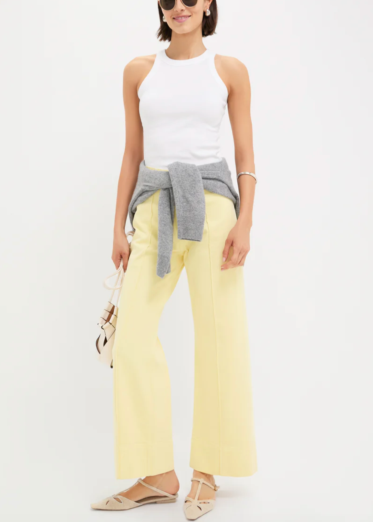 PENNY ANKLE PINTUCK HI RISE WIDE LEG