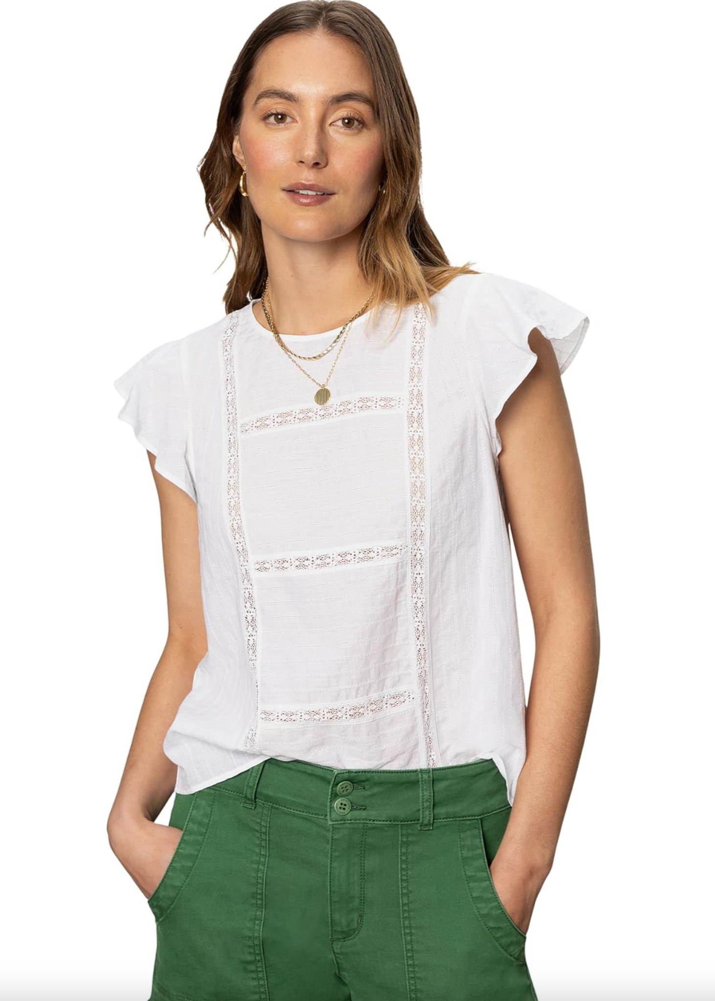 RUFFLE SLEEVE SHELL