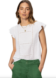 RUFFLE SLEEVE SHELL