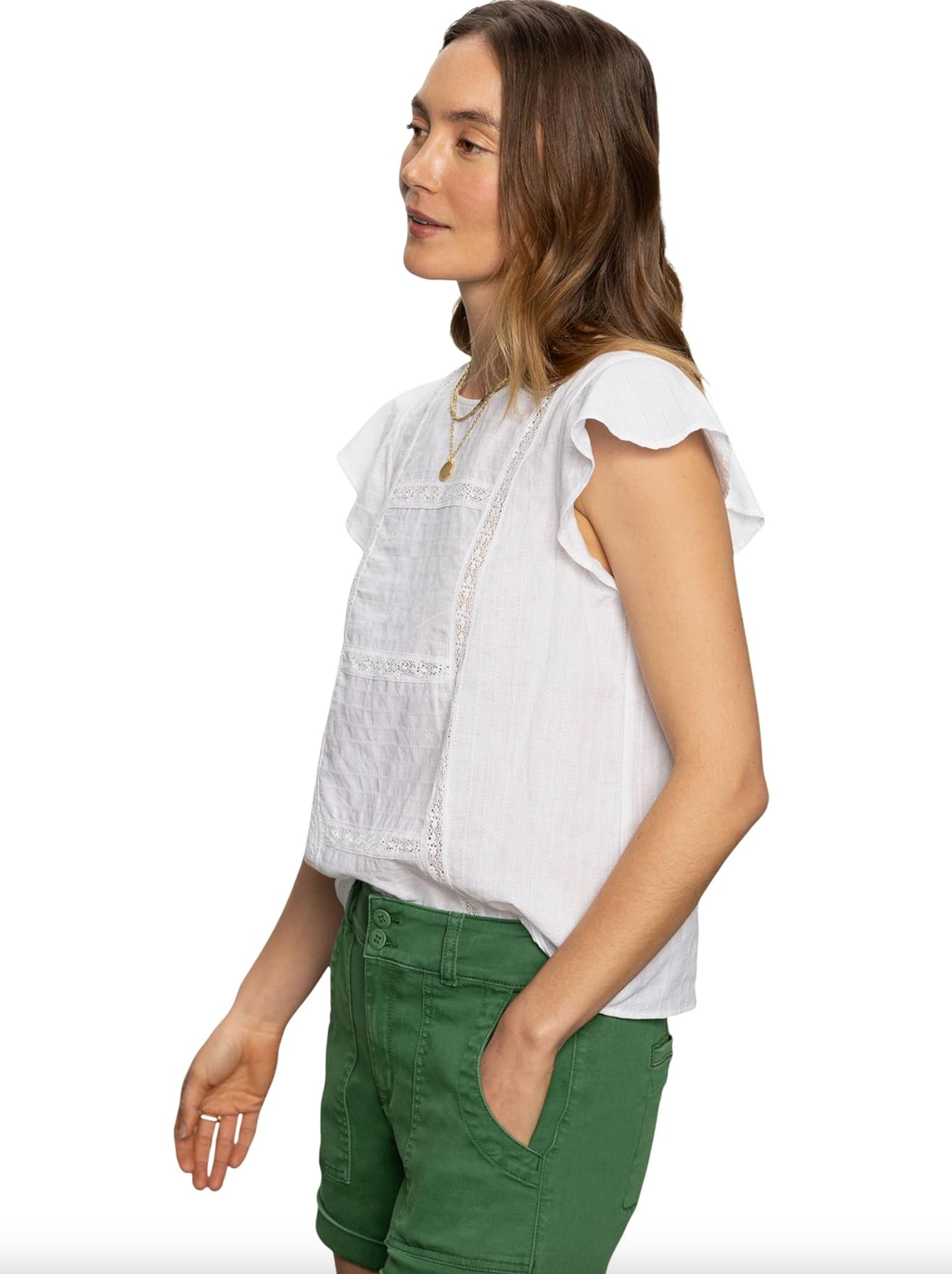 RUFFLE SLEEVE SHELL