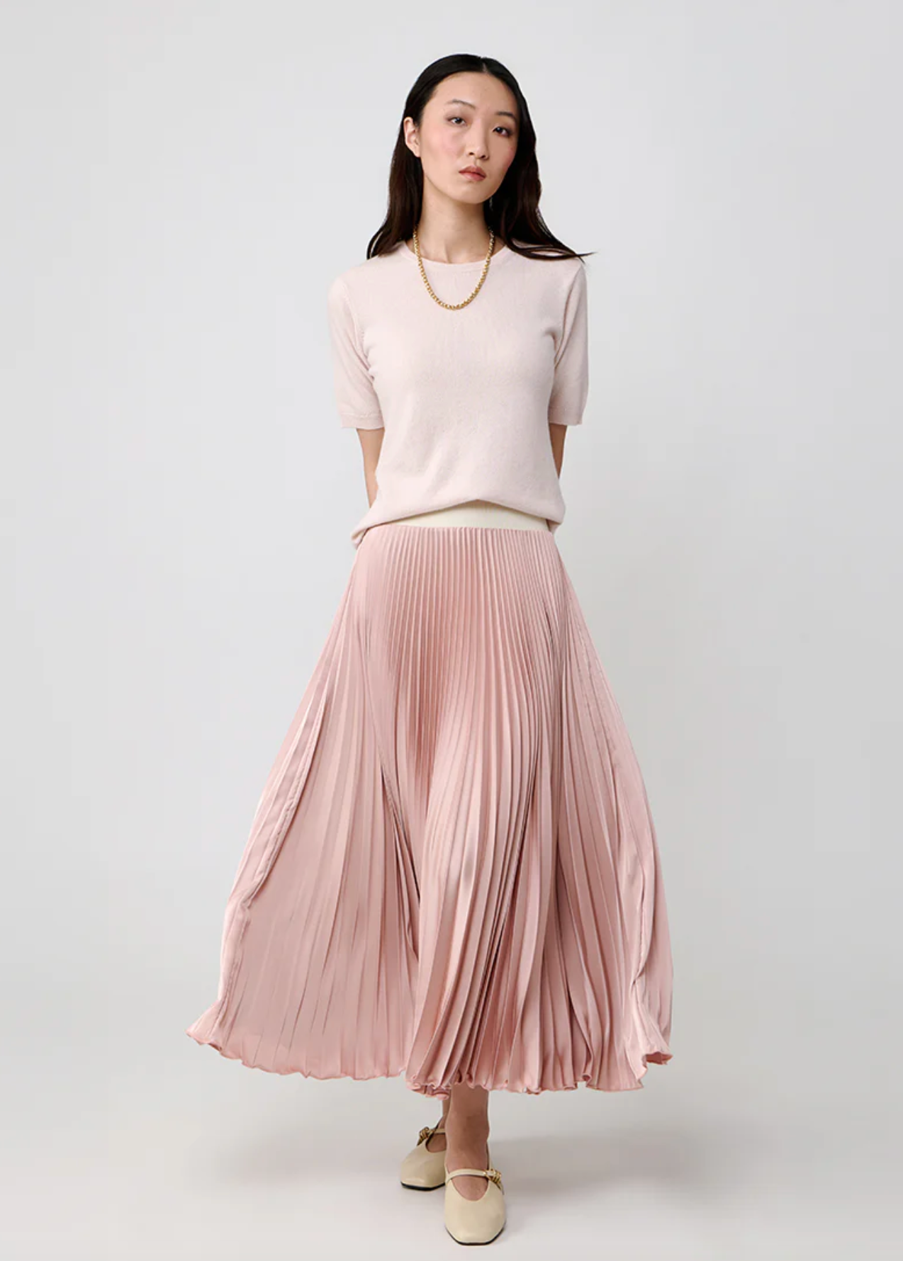 BENEDETTO SATIN SKIRT MIDI