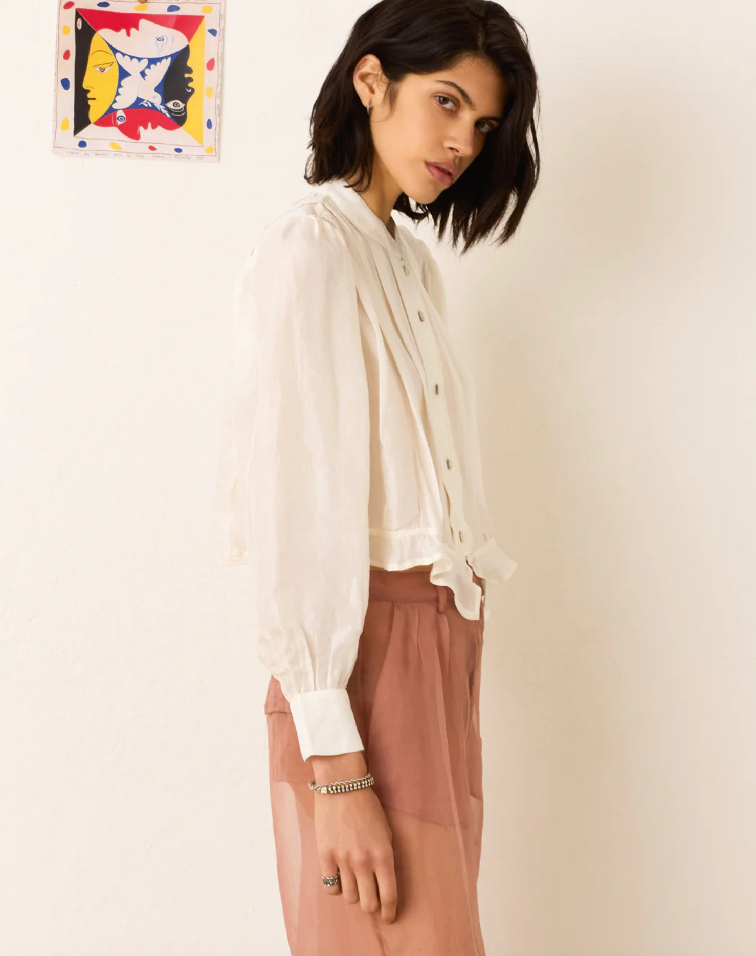 RYLAND PEARL SILK SHIRT