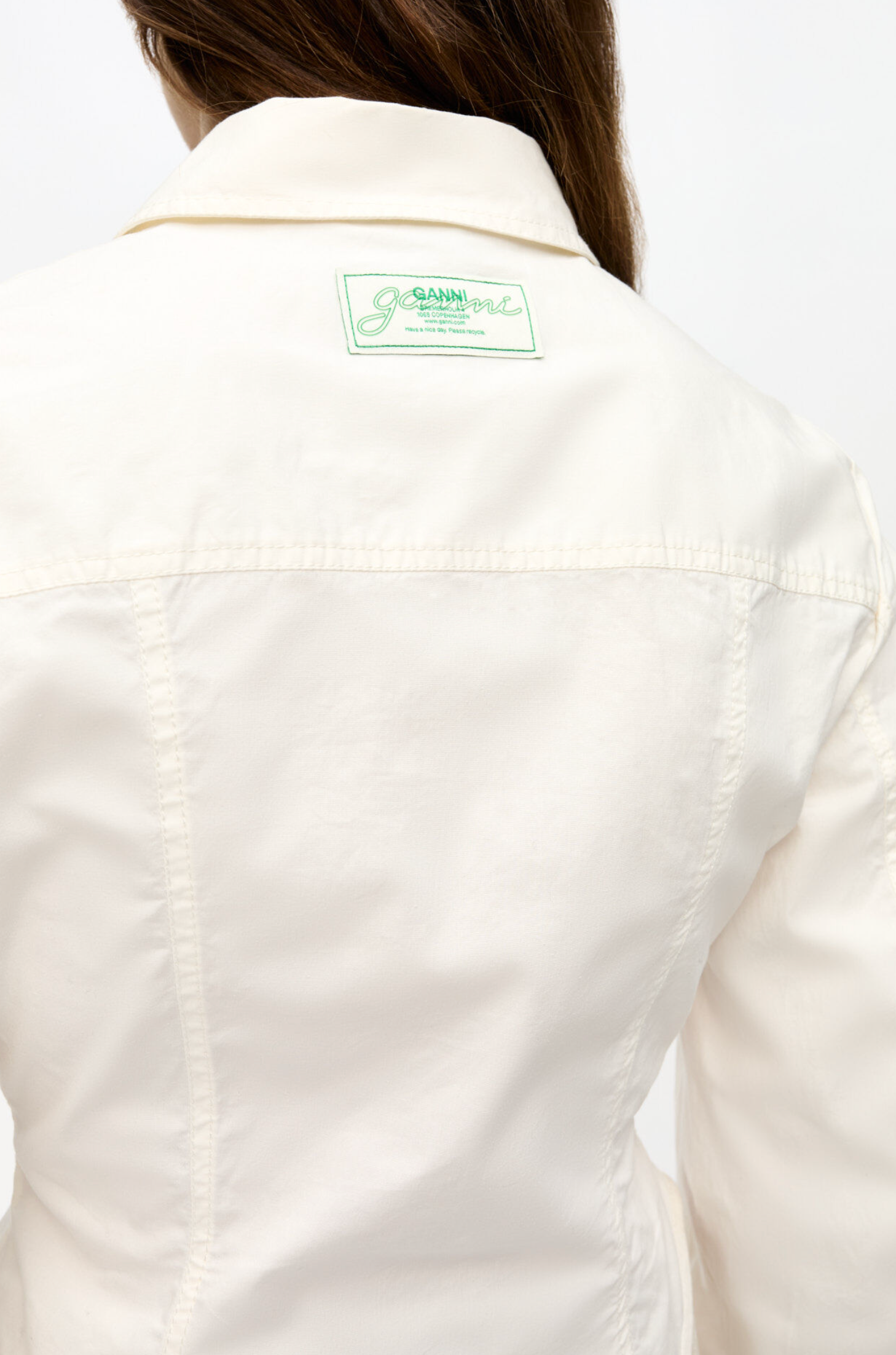 WASHED STRETCH COTTON CORSET SHIRT