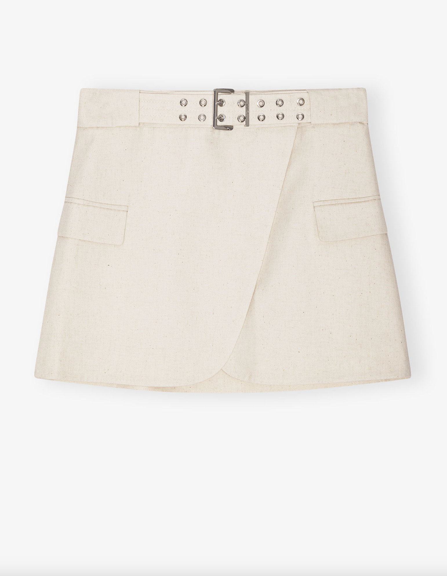 COTTON MELANGE TAILORING MINI SKIRT