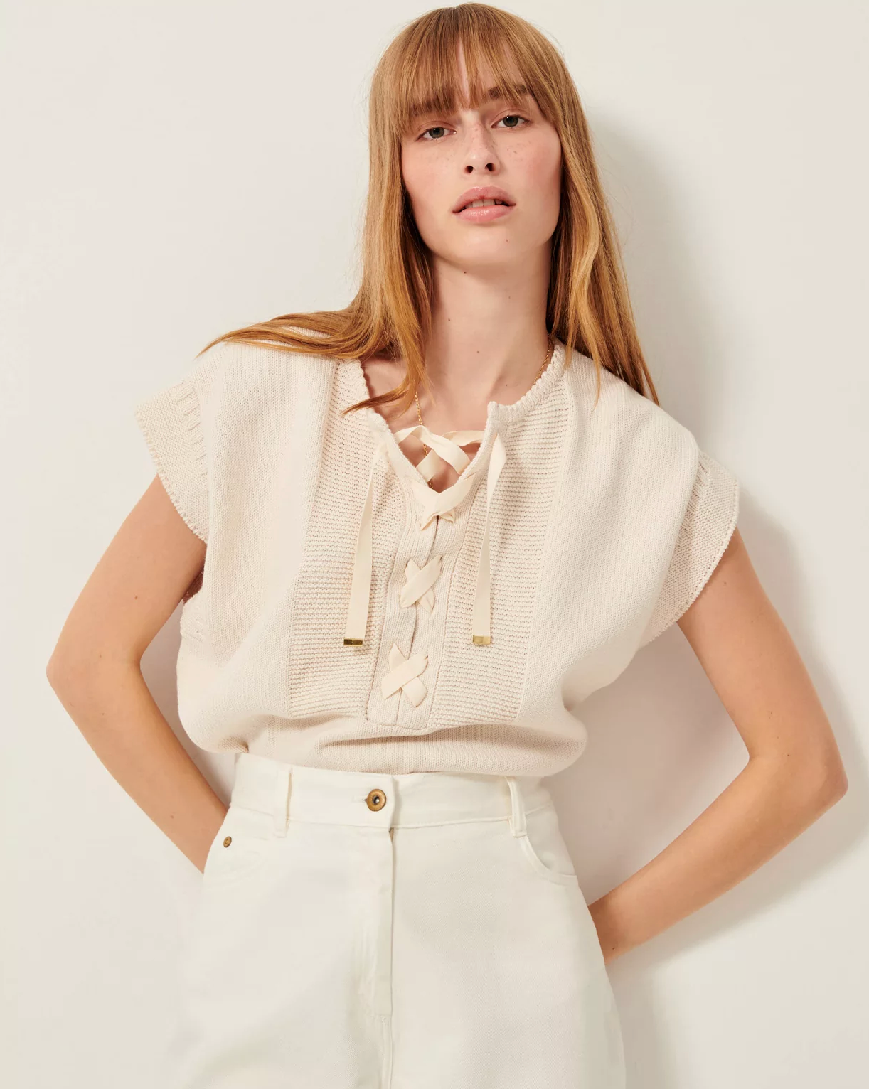 ODYSSEE LACED SLEEVELESS JUMPER